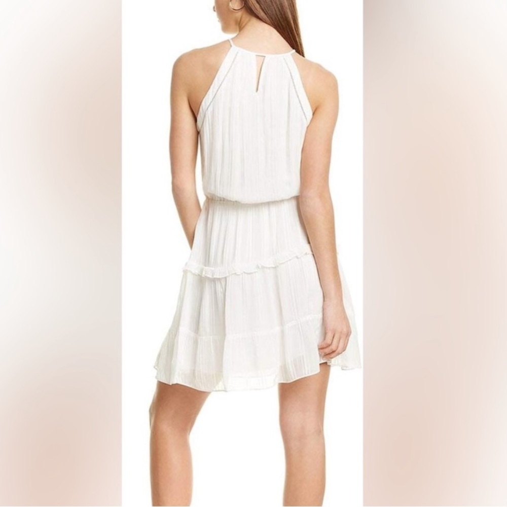 REVOLVE Parker Bruna Halter White Ruffled Tiered Bridal Shower Dress Size XS - Picture 5 of 7